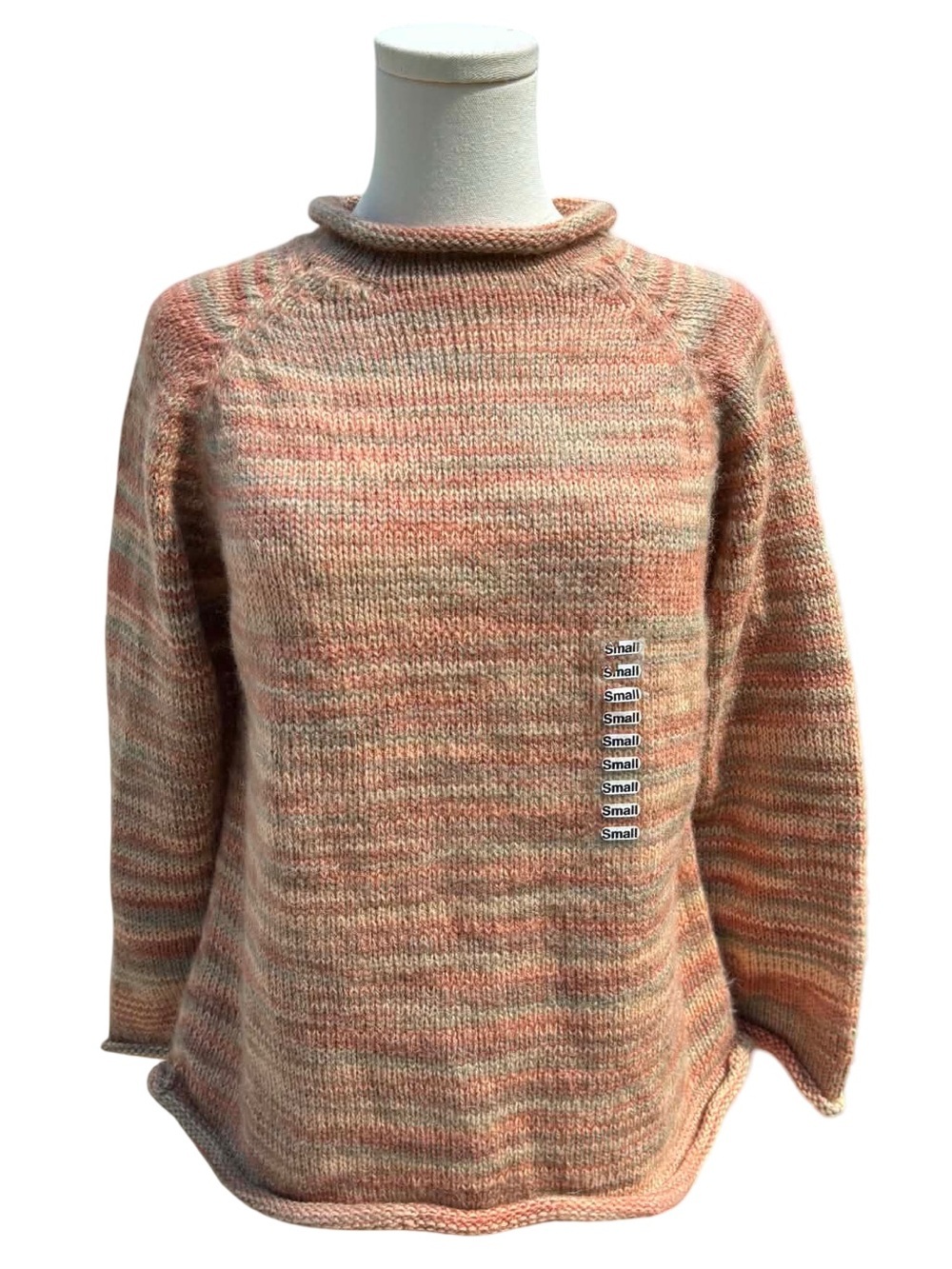 American South Side Orange Multi Stripe Crewneck Sweater